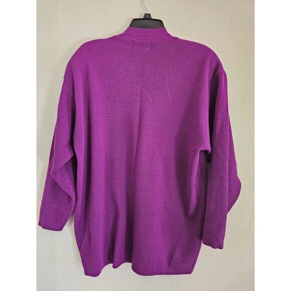 Classiques Entier Size M Womens Purple 100% Merino Wool Button Up Cardigan - Picture 7 of 7
